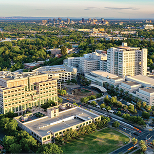 UC Davis Medical Center with Sacramento in the background
