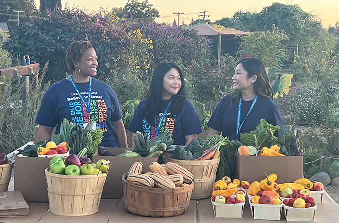 employees with fresh produce