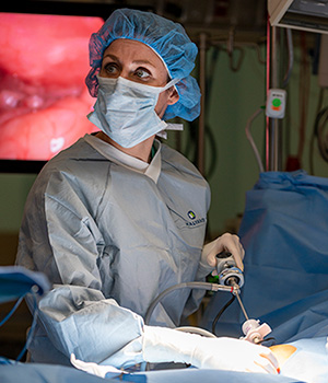 Dr. Erin Brown in the operating room,