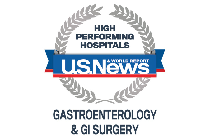 U.S. News & World Report Gastrology & GI Surgery recognition  