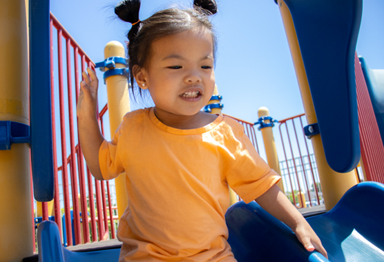 child playing on playground