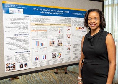 Dawn M. Aycock presents the results of her Stroke Counseling for Risk Reduction (SCORRE) intervention at Convocation 2023. (c) UC Regents. All rights reserved.